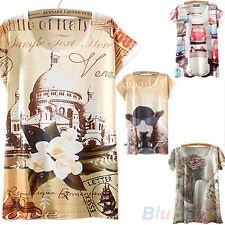 Trendy Graphic Printed Women Short Sleeve Flower T Shirt Tee Blouse Tops BFBU, €5.22 - 1