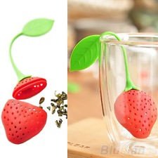 Silicone Tea Leaf Strainer Herbal Spice Infuser Filter Strawberry Design BF2U, €0.99