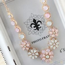 Upscale Deluxe Pearl Gemstone Beads Flower Pendant Womens Ladies Choker Necklace, €2.28