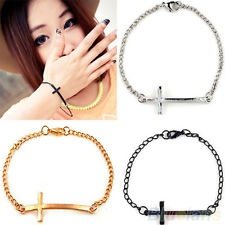 Hot Fashion Golden Black Silver Korean Fashion Metal Cross Simple Bracelet BF4U, €0.99