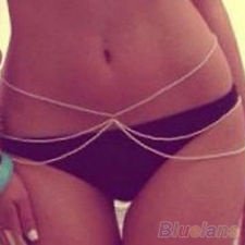 Three Rows Women Beach Gold Plated Bikini Body Chain Waist Belt Link Jewelry BF4, €1.20 - 1