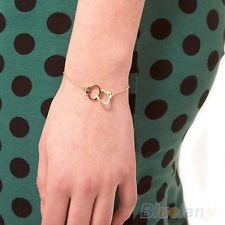 Celebrity Plain Silver Gold Plated Metal Chain Handcuffs Bracelet All Match BF2U, €0.99