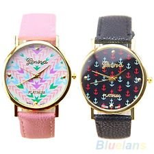 Fashion Women Anchor Dial Geneva Leather Band Quartz Analog Cute Wristwatch BFCU, €1.91