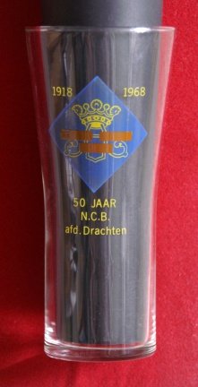 Drinkglas 50 jaar N.C.B. afd. Drachten 1918-1968