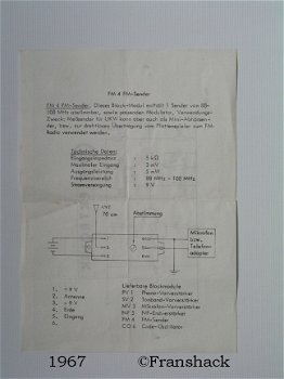 [1967] FM 4, FM-Sender, Block-Modul Schaltbild, CTR-Nürnberg - 2