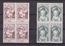 Frankrijk 1962 Rode Kruis blokken van 4 postfris