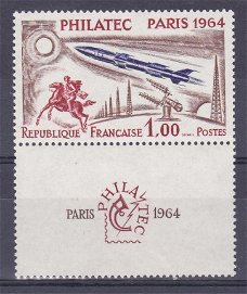 Frankrijk 1964 Expo PHILATEC à Paris vignet onder  postfris