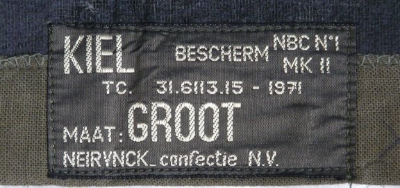 Parka / Kiel, Bescherm, NBC, type: No.1 MK.II, KL, maat: Groot, 1971.(Nr.1) - 6