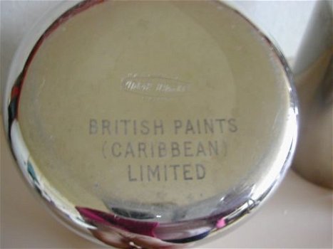 Old Hall Stainless steel 18/8 bekers / kroezen Inscriptie British Paints ( Carribbean ) Limited In g - 2