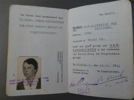 EHBO eenheidsdiploma 1941 - 2