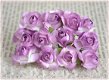 Papieren roosjes, licht violet-wit. Per 10 - 1 - Thumbnail