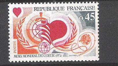 Frankrijk 1972 Mois mondial du coeur postfris - 1