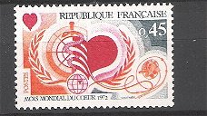 Frankrijk 1972 Mois mondial du coeur postfris