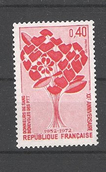 Frankrijk 1972 Donneurs du sang benevoles du P.T.T. postfris - 1