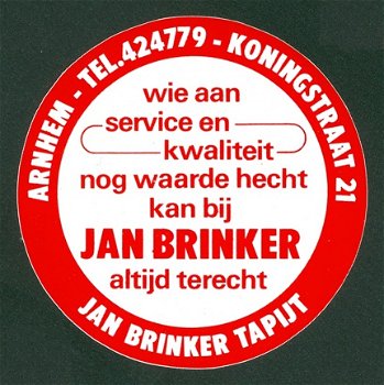 Sticker Jan Brinker Tapijt, Arnhem - 1