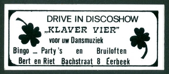 Sticker Drive In Discoshow Klaver Vier, Eerbeek - 1