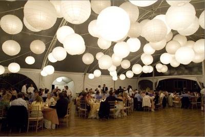 witte lampion, led verlichte lampionnen voor bruiloft of tuin versiering? - 2