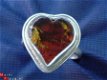 Zilveren ring met Barnsteen Goldheart - 1 - Thumbnail