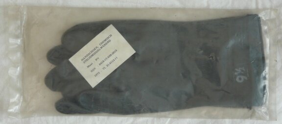 Handschoenen, NBC, Chemisch Strijdmiddelwerend, Koninklijke Landmacht, maat: 9½, 1972.(Nr.1) - 0