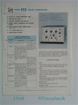 [1968] Pulsgenerator Type 115, Cat. Sheet, Tektronix - 1