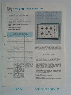 [1968] Pulsgenerator Type 115, Cat. Sheet, Tektronix