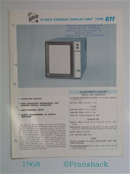 [1968] 11-inch Storage Display Unit Type 611, Cat. Sheet, Tektronix - 1