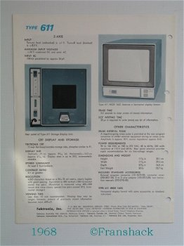 [1968] 11-inch Storage Display Unit Type 611, Cat. Sheet, Tektronix - 2