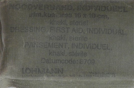 Verband Pakje, Nood, 16x10cm, Koninklijke Landmacht, 1987.(Nr.1) - 2