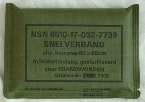 Verband Pakje, NBC, Snelverband, 60x80cm, Koninklijke Landmacht, 1975.(Nr.1) - 0