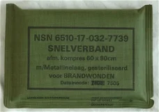 Verband Pakje, NBC, Snelverband, 60x80cm, Koninklijke Landmacht, 1975.(Nr.1)