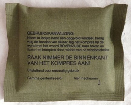 Verband Pakje, Snelverband, 20x20cm, Koninklijke Landmacht, 1984.(Nr.1) - 2