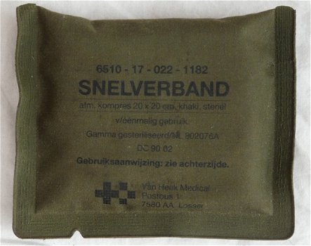 Verband Pakje, Snelverband, 20x20cm, Koninklijke Landmacht, 1990.(Nr.1) - 0
