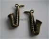 bedeltje/charm muziek : saxofoon brons ( nog 13 st. ) - 27x16 mm - 1 - Thumbnail