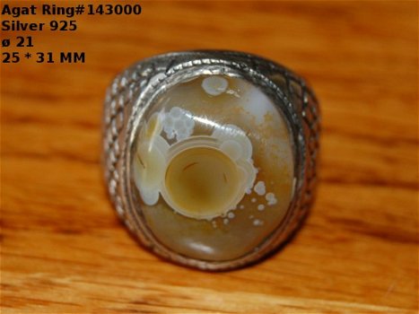 #143000 Zilveren heren ring met Agaat - 1