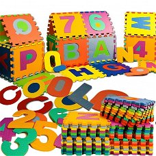 Foam puzzelmat puzzel matten vloerpuzzel 86-delig alfabet en cijfers