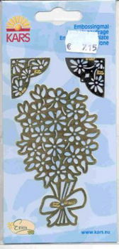 EMBOSSING MAL --- Bloemen --- BOEKET en 2 HOEKEN (NIEUW) - 1