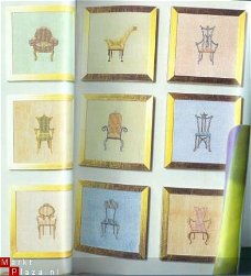 borduurpatroon 2961 zes schilderijtjes met stoelen