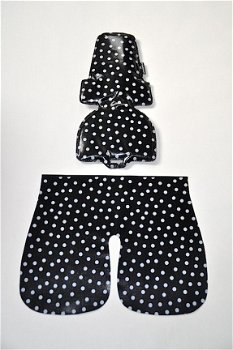 Hippe waterafstotende bekleding voor de bobike fietsstoel mini maxi 'Black Polka' - 1