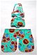 Hippe waterafstotende bekleding voor de bobike fietsstoel mini maxi 'Flower Mint' - 1 - Thumbnail