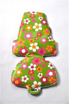 Hippe waterafstotende bekleding voor de bobike fietsstoel mini maxi 'Flower Pink' - 5