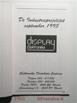 [1993] Industrieprijslijst '93/'94, Display Elektronica - 2
