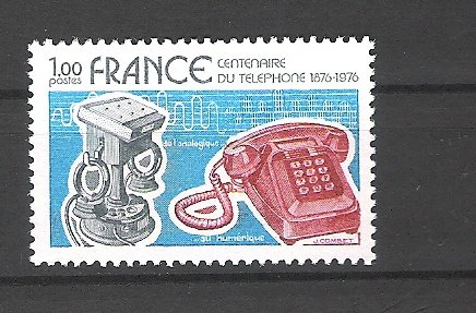 Frankrijk 1976 Cent. de la 1e liaison telephonique postfris - 1