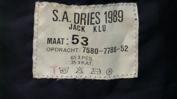 Jas / Jack, Buiten, Uniform DT, Koninklijke Luchtmacht, maat: 53, 1989.(Nr.1) - 7
