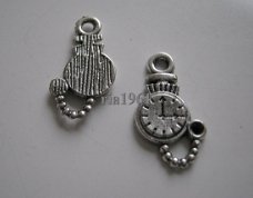 bedeltje/charm mode accessoires: zakhorloge - 17x9 mm