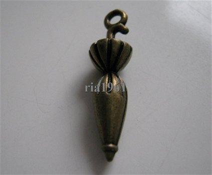 bedeltje/charm mode accessoires:paraplu rond brons - 27x7 mm - 1