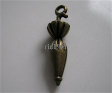 bedeltje/charm mode accessoires:paraplu rond brons - 27x7 mm
