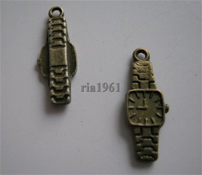 bedeltje/charm mannen:horloge brons - 23 mm - 1