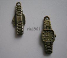 bedeltje/charm mannen:horloge brons - 23 mm