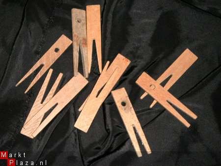 Antieke houten knijpers, 10 stuks. - 0