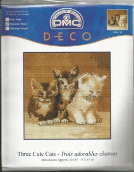 DMC Three Cute Cats voor de Poezenliefhebber BK132 - 1